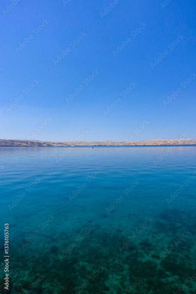 Senj, Kvarner Bucht, Kroatien, Blick auf Insel Krk