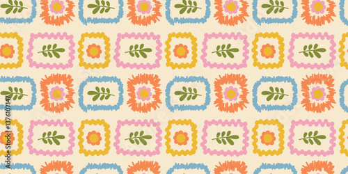 Seamless pattern of frames. Vector illustration.