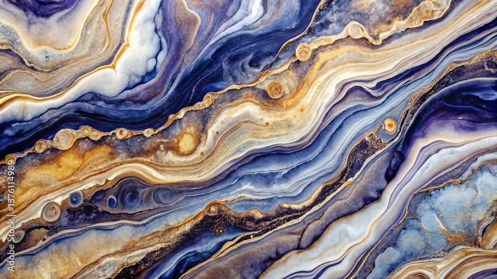 Abstract Swirling Hues of Indigo, Gold, and White A Textured Background Image of Interwoven Veins and Patterns Abstract Swirling Hues of Indigo, Gold, and White A Textured Background Image of Interwoven Veins and Patterns
