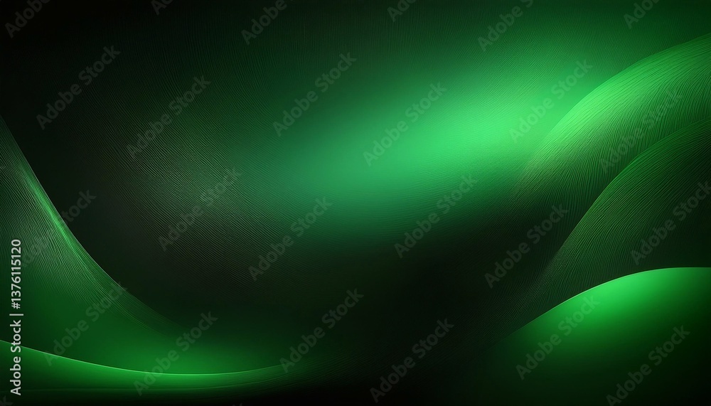 Obraz premium Green light beam crossing a textured surface with gradient