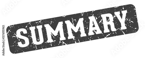 summary rectangular sign. summary stamp