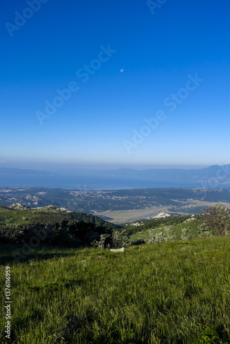 Obraz na płótnie Blick nahe Rijeka zur Kvarner Bucht, Kvarner Bucht, Kroatien w salonie