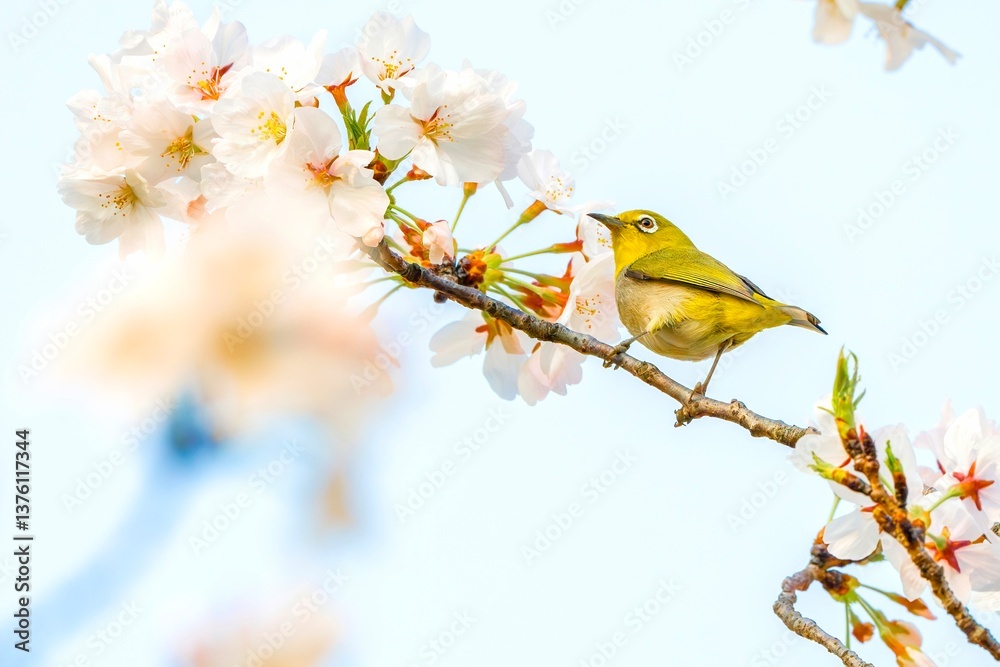 Naklejka premium robin on a branch