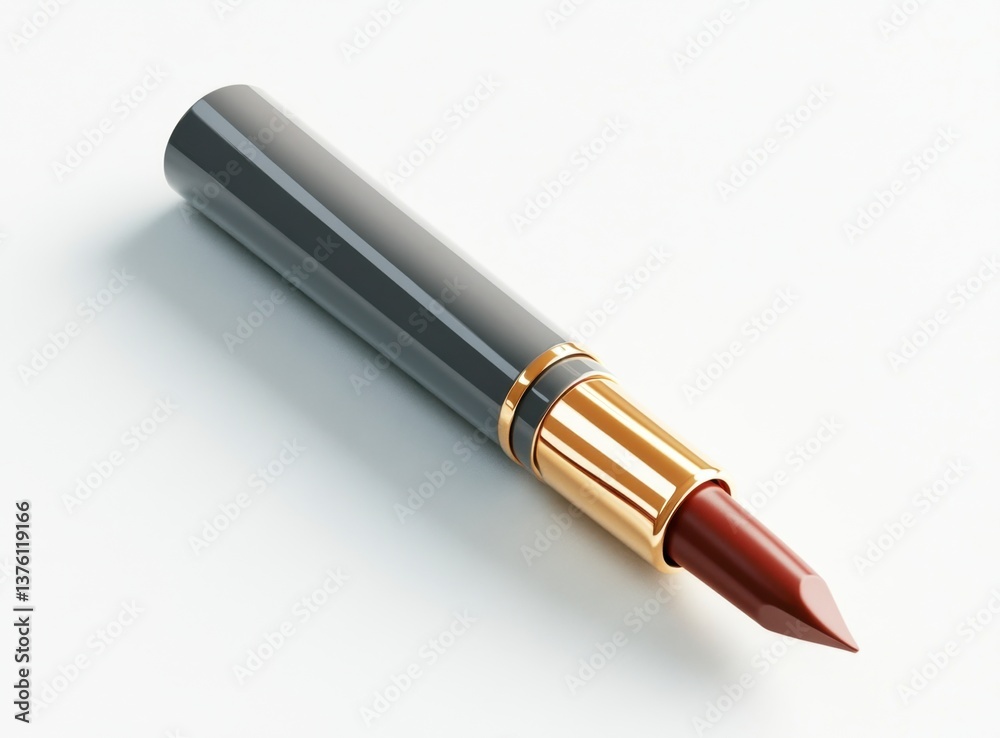 Close Up of Elegant Burgundy Lipstick on a Clean White Background Close Up of Elegant Burgundy Lipstick on a Clean White Background