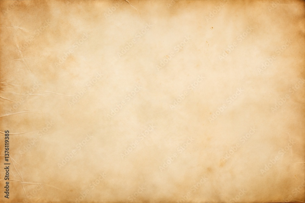 Fototapeta premium Vintage aged paper background with warm sepia tones and textured surface, ideal for antique documents, historical designs, old maps, scrapbooking, and rustic creative projects