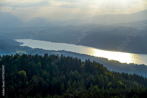 Obraz na płótnie Pyramidenkogel, Wörthersee, Kärnten, Österreich w salonie