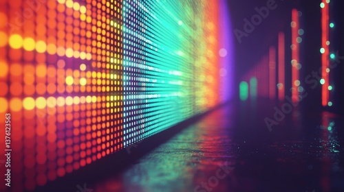 Obraz na płótnie Vibrant LED Wall Display: A Mesmerizing Symphony of Color and Light w salonie