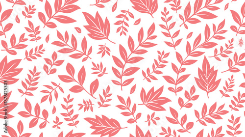 A set of six seamless botanical patterns featuring floral and leafy silhouettes in black, green, and pink on white backgrounds, ideal for textile or graphic design.