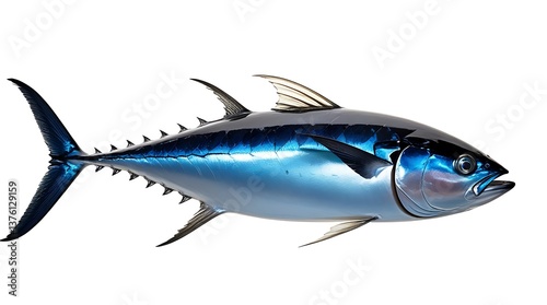 Obraz na płótnie Bluefin tuna Thunnus saltwater fish isolated on white background w salonie