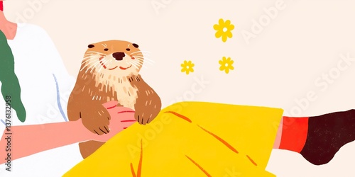 A playful otter brings joy ...