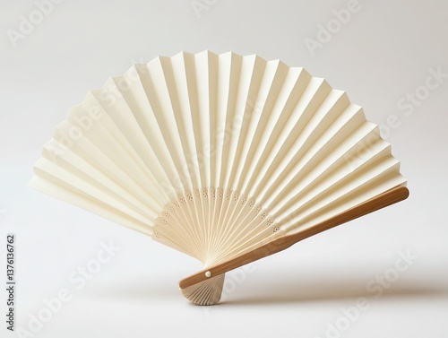 Wooden fan isolated on white background