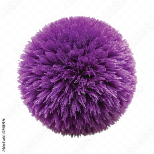 realistic fluffy ball, fur pom-pom isolated on white background