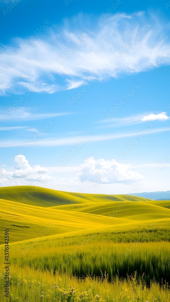 Fototapeta premium Serene Golden Grain Landscape