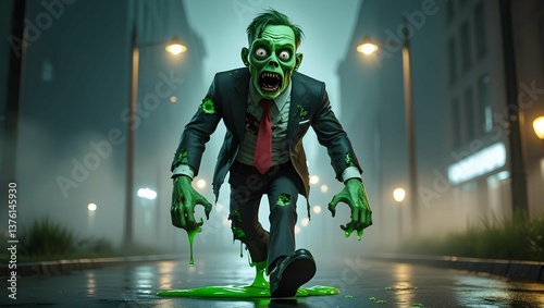 zombie character at city night