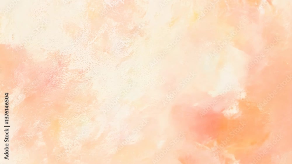 A colorful painting with a white background. The painting is made up of different colors, including orange, pink, and white
