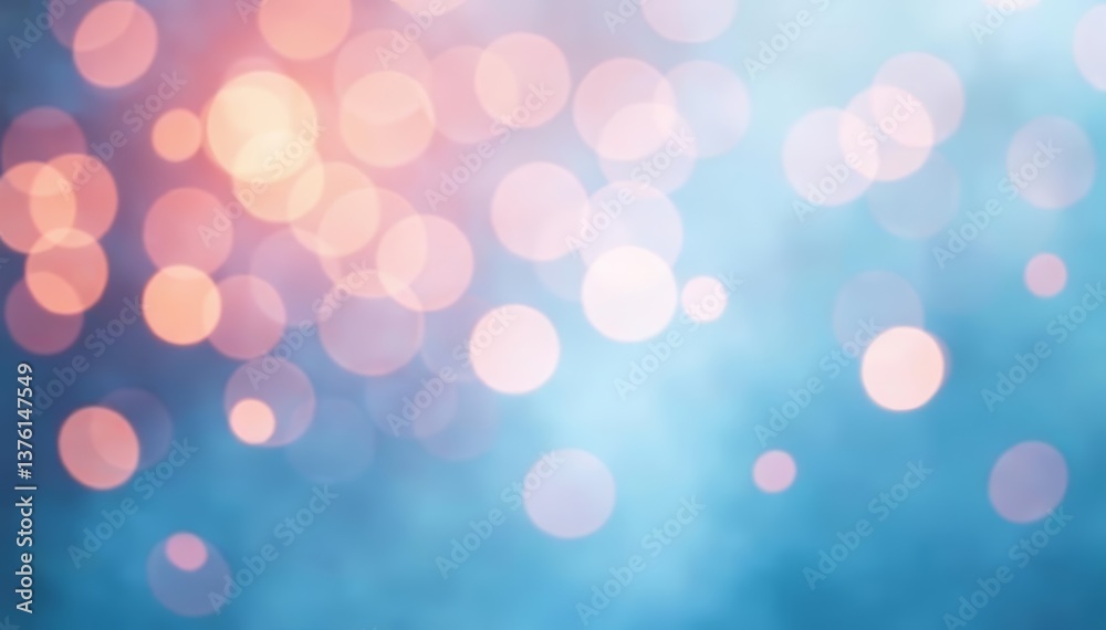 Obraz premium Blurred bokeh texture in white and light blue with glitter effect, magical, festive, peaceful