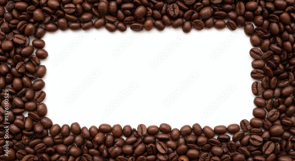 Coffee Beans Border Framing White Space for Text or Design Coffee Beans Border Framing White Space for Text or Design