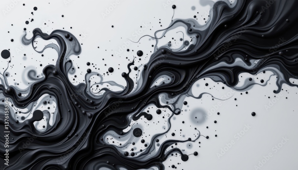 A dynamic abstract representation of flowing ink in water, creating stunning dark shapes. A dynamic abstract representation of flowing ink in water, creating stunning dark shapes.