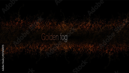 Isolated abstract perimeter mosaic on black background, design component.