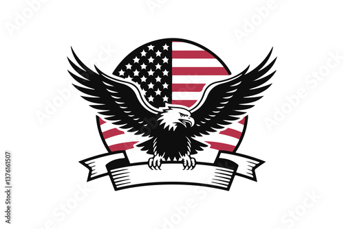  American eagle Black and White Vector