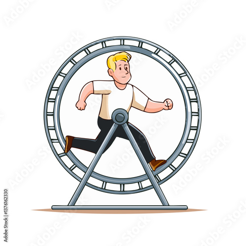 man in a hamster wheel