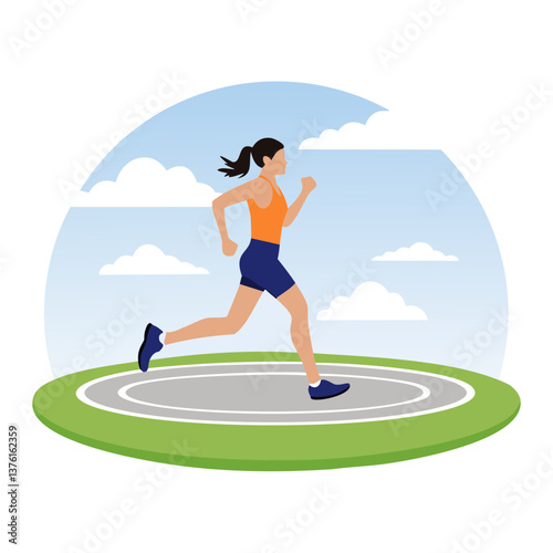 young woman running