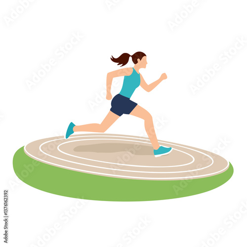 young woman running