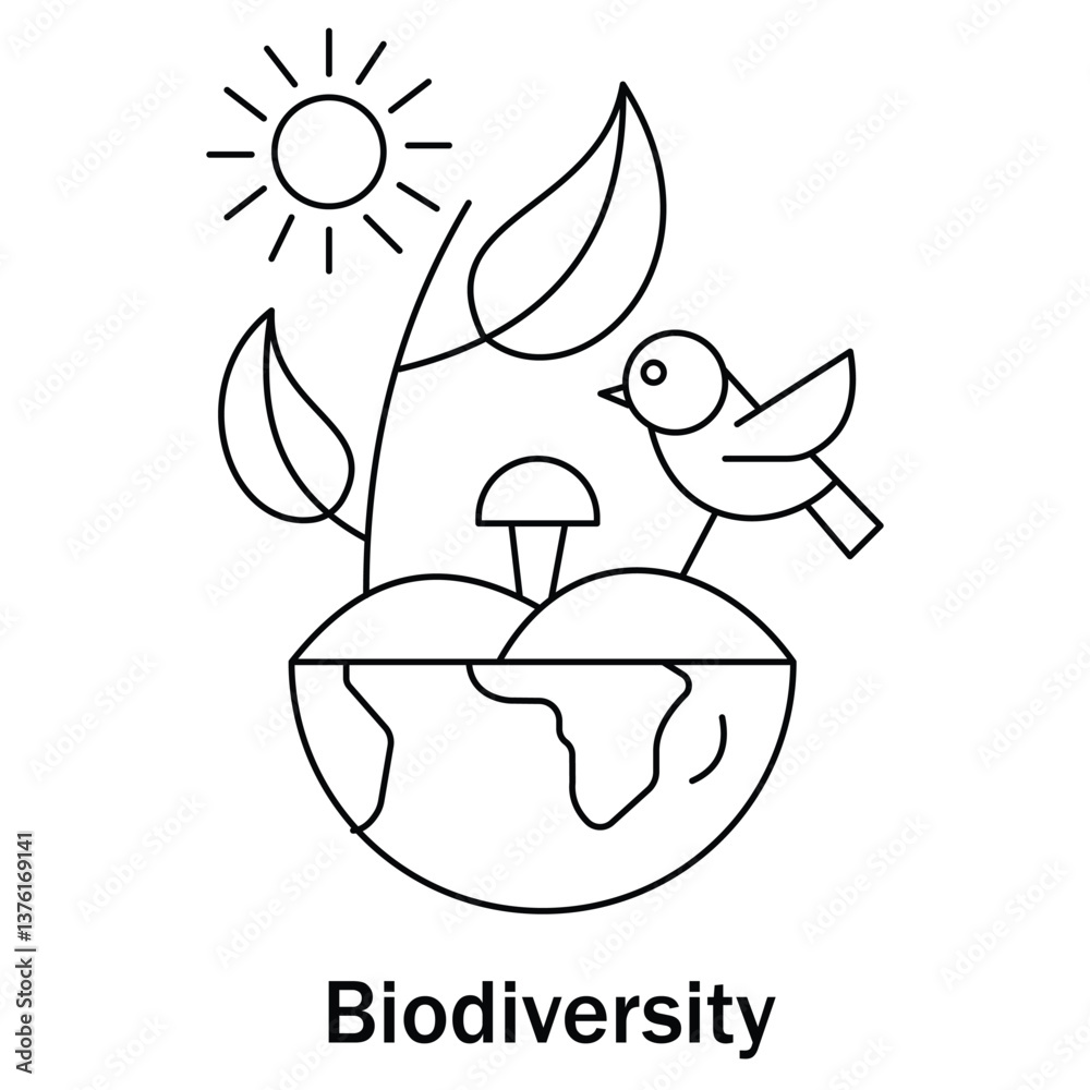 Obraz premium Biodiversity Icon. Vector Design