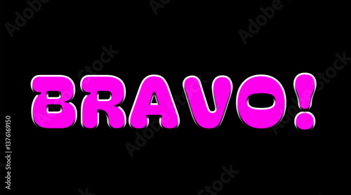 Vector text illustration for Bravo.