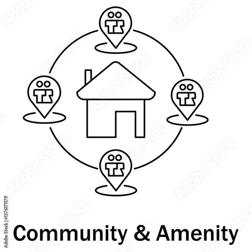 Community & Amenity Icon. Vector Design
