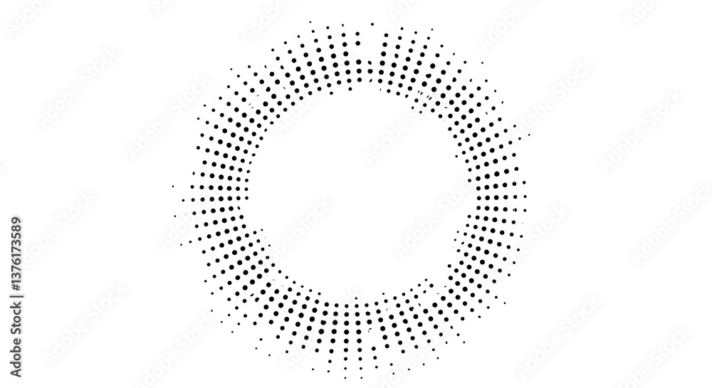 A Halftone Pattern Emanates From a Central Point Creating a Radial Fade A Halftone Pattern Emanates From a Central Point Creating a Radial Fade