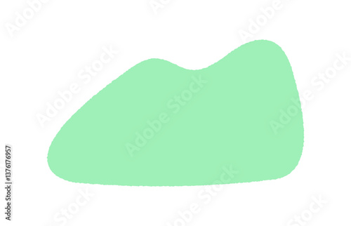 手描きのシンプルでおしゃれな緑色の抽象的な形 - 液体シェイプの背景や装飾の素材 - Blob