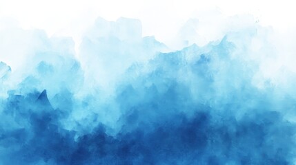 Abstract watercolor textured background with a blue gradient blending into white, evoking a calm and serene atmosphere. illustration