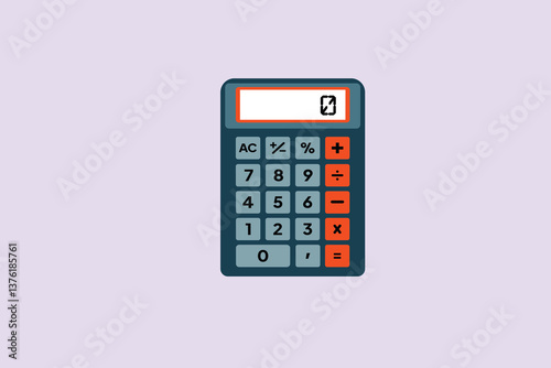 Ordinary calculator. Calculator Concept. Colored flat vector illustration isolated.