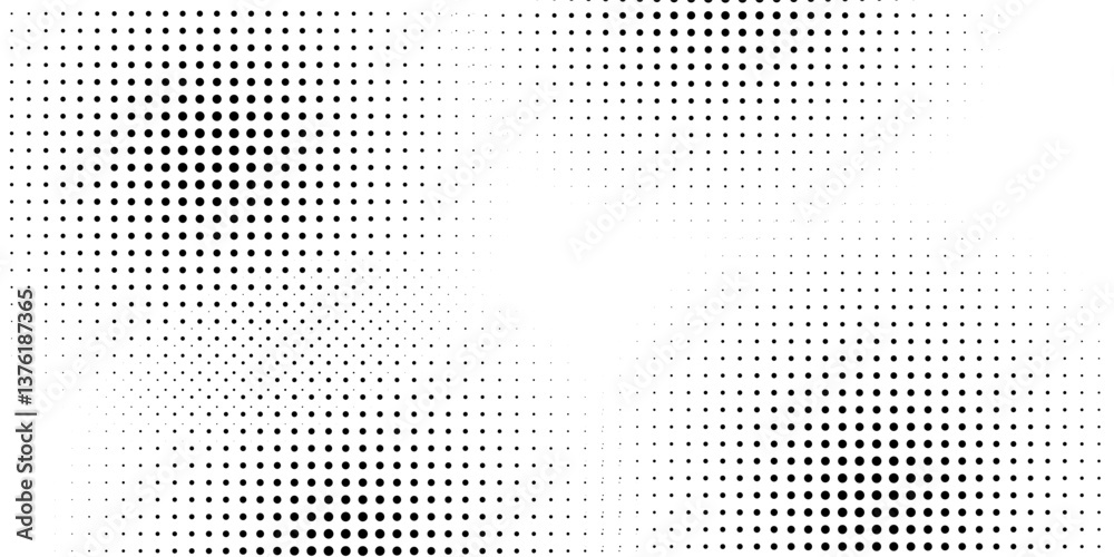 Halftone gradient. Dotted gradient, smooth dots spraying and halftones dot background seamless horizontal geometric pattern vector template set Halftone gradient. Dotted gradient, smooth dots spraying and halftones dot background seamless horizontal geometric pattern vector template set