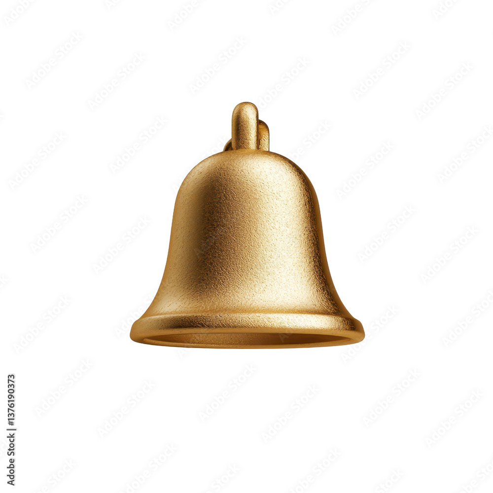 A close-up of a shiny golden bell symbolizing celebration and communication. transparent background. A close-up of a shiny golden bell symbolizing celebration and communication. transparent background.