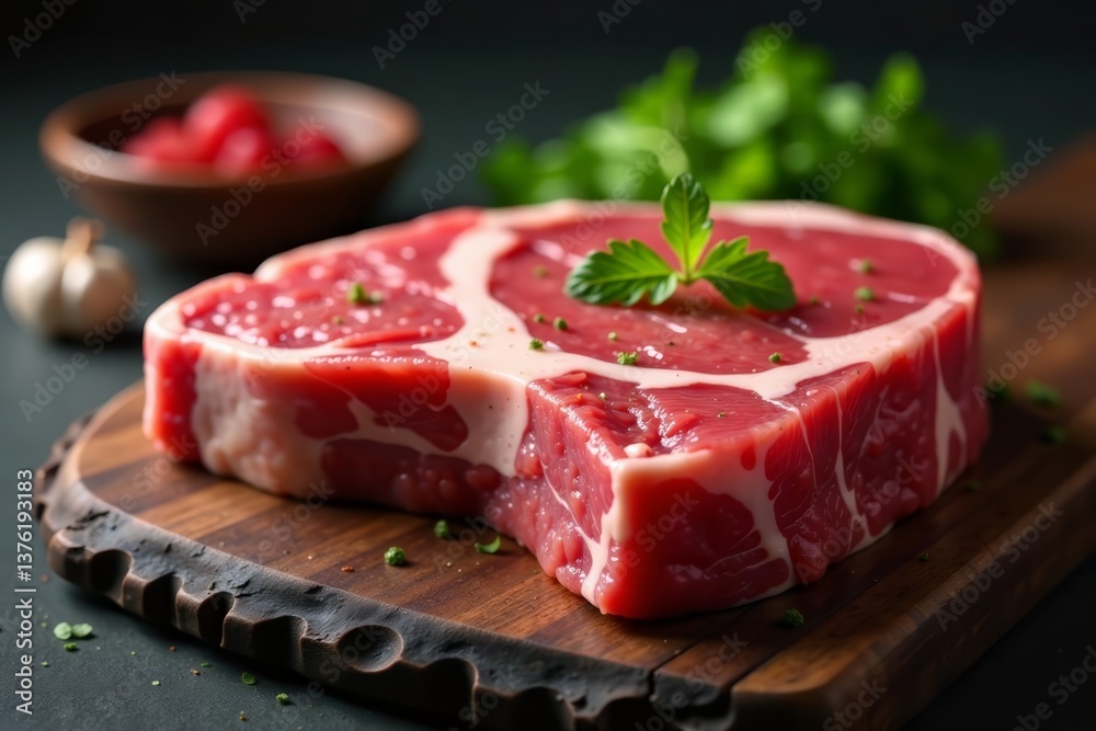Fresh uncooked t bone steak ready for cooking, lunch, bone-in, juicy Fresh uncooked t bone steak ready for cooking, lunch, bone-in, juicy