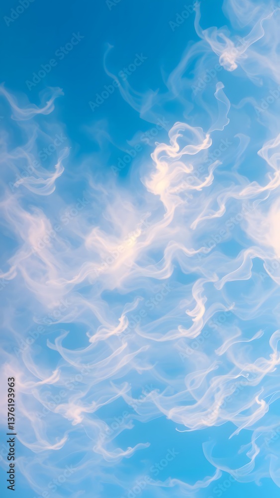 Obraz premium Serene Cloud Dance Above a Vibrant Sky