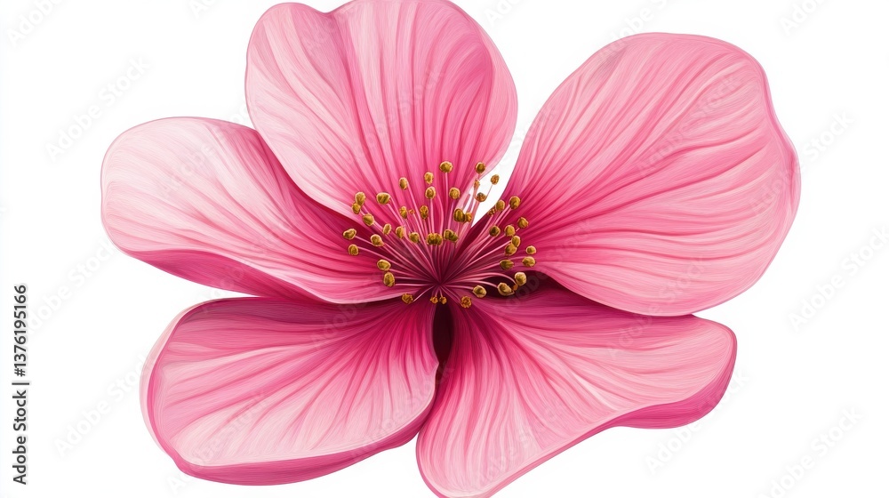 Fototapeta premium pink flower isolated on white illustration