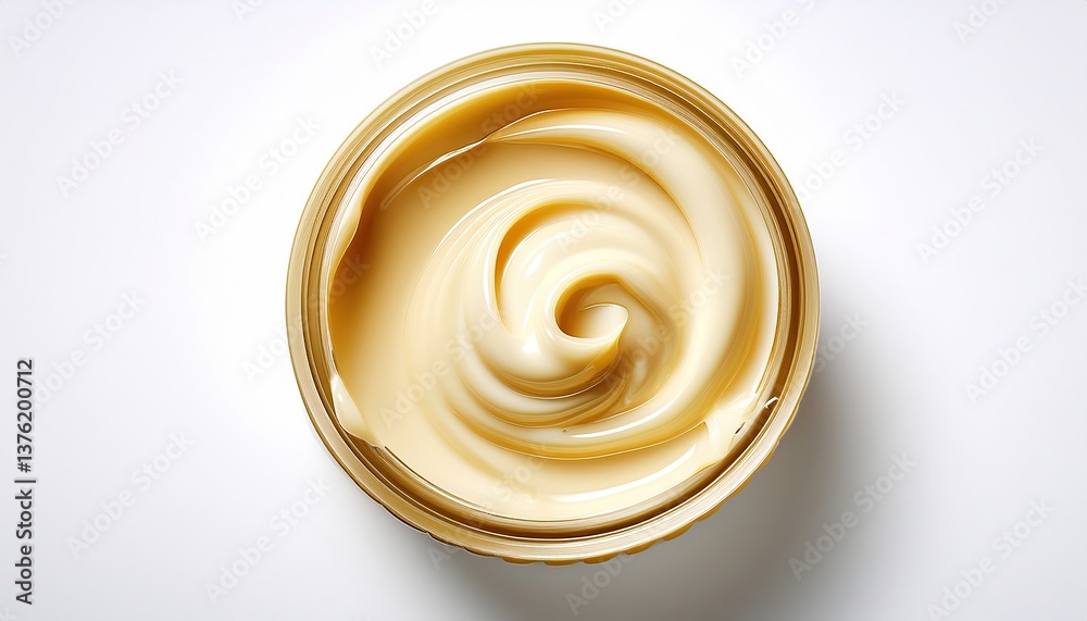 Condensed milk in a can on a white background Condensed milk in a can on a white background