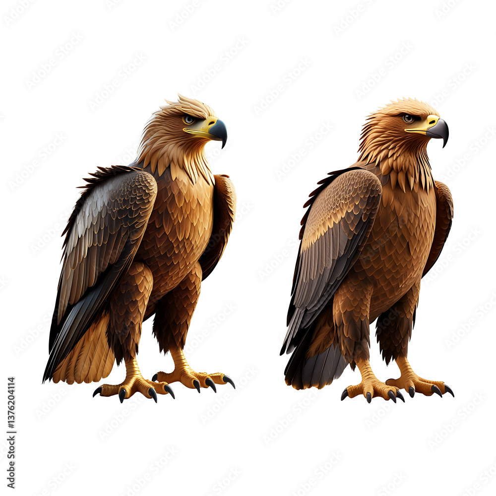 Obraz premium Realistic Eagle Illustration Majestic Bird of Prey Design