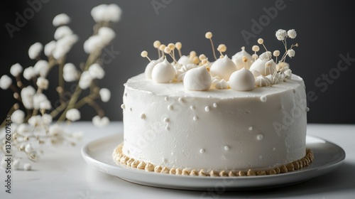 Minimalist cake design in isolation. 