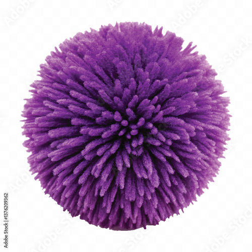 realistic fluffy ball, fur pom-pom isolated on white background