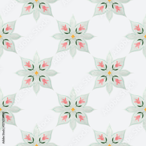 Stars with flowers pattern