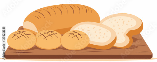 Assorted Breads on Wooden Cutting Board