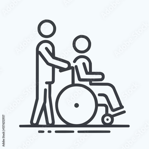 Caregiver assisting a person in a wheelchair, emphasizing support and compassion
