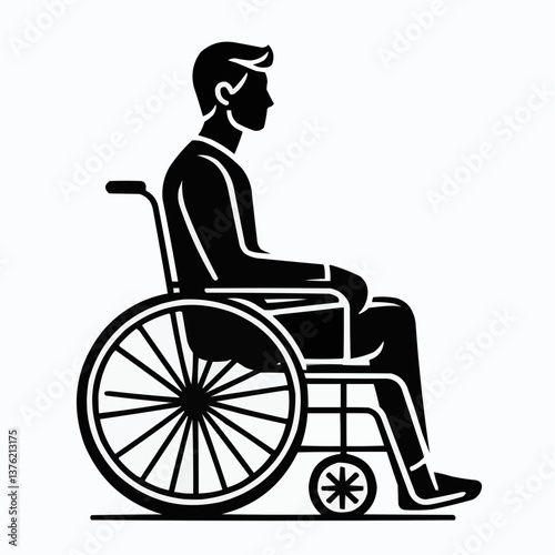 Side profile of a man in a wheelchair, representing strength and resilience
