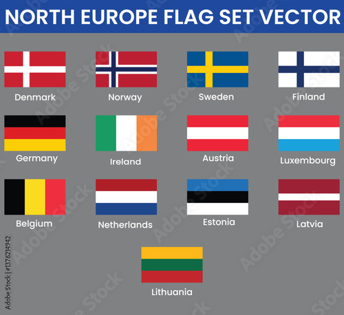 Free Download North Europe All Country Flags Vector Design. - GFXLoad