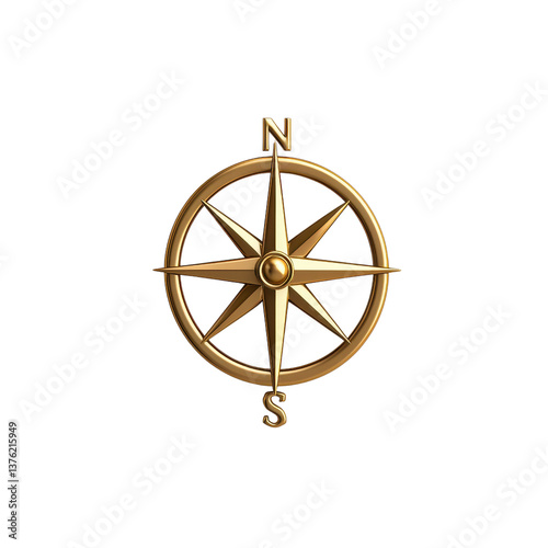 Vintage compass symbolizing navigation and adventure in exploration. transparent background.