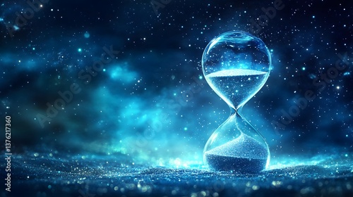 Wallpaper Mural An enchanting conceptual image of a glowing hourglass drifting in space with a vibrant cosmic backdrop Torontodigital.ca